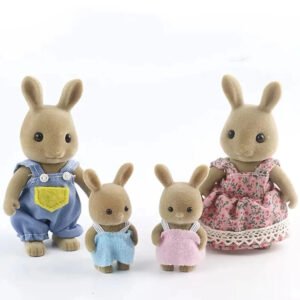 Familia completa de conejitos marrones