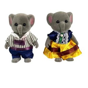 Pareja de elefantitos grises